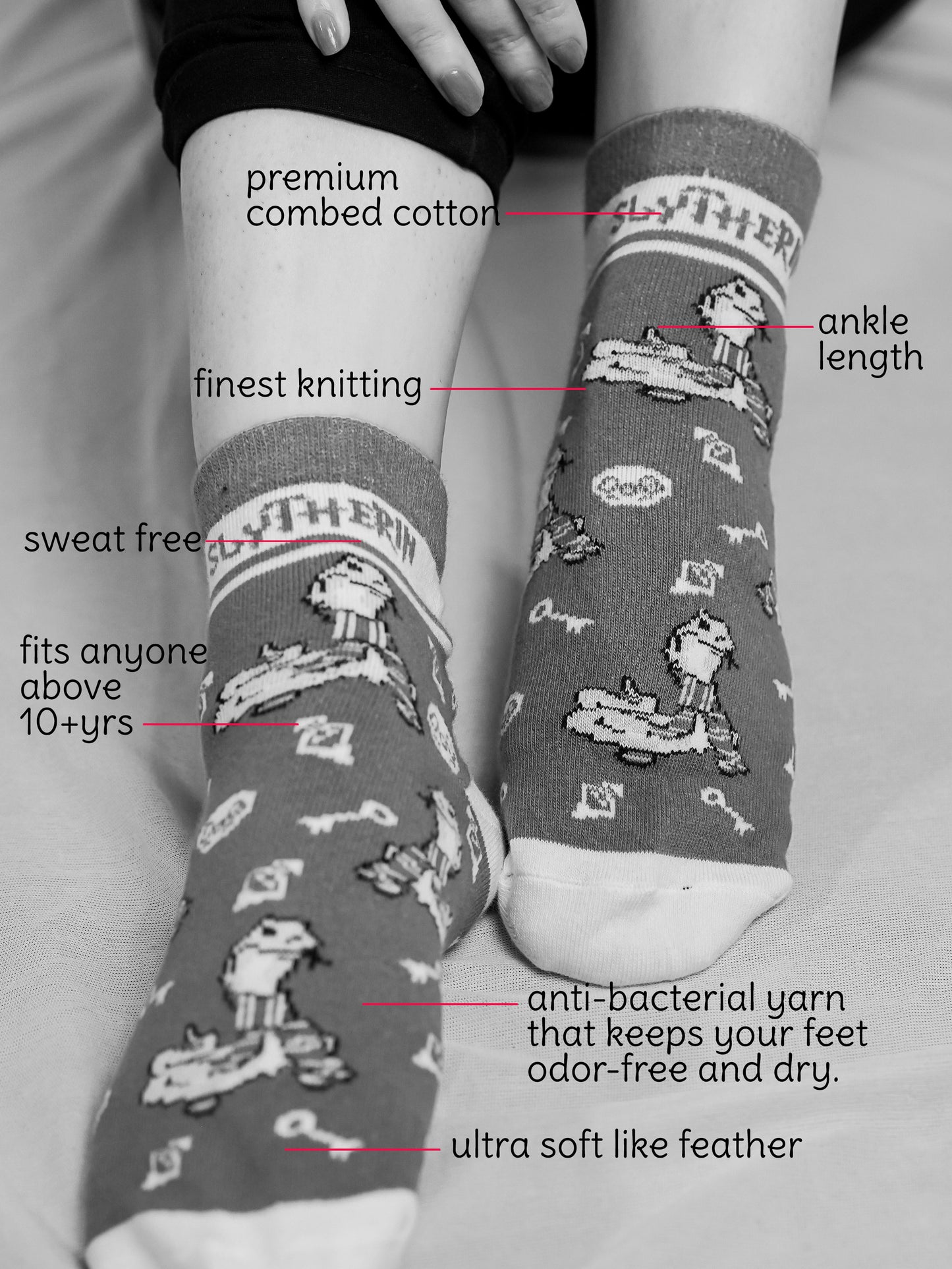 Harry Potter Socks Women (Slytherin & Ravenclaw Combo)